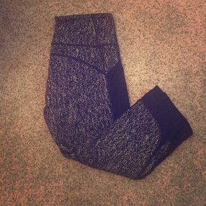 Lulu lemon Black and White Speckled Mesh Tights